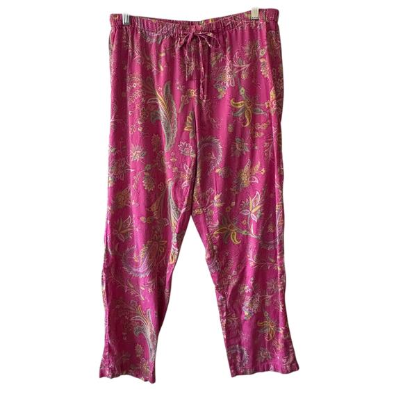 Lauren Ralph Lauren Paisley Pajama Set Womens Medium Pink Colorful 2-Piece PJs - Picture 4 of 10